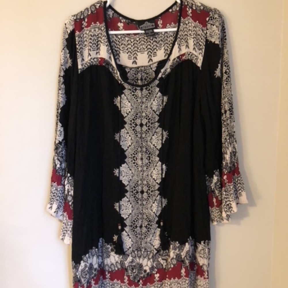 Angie black print dress